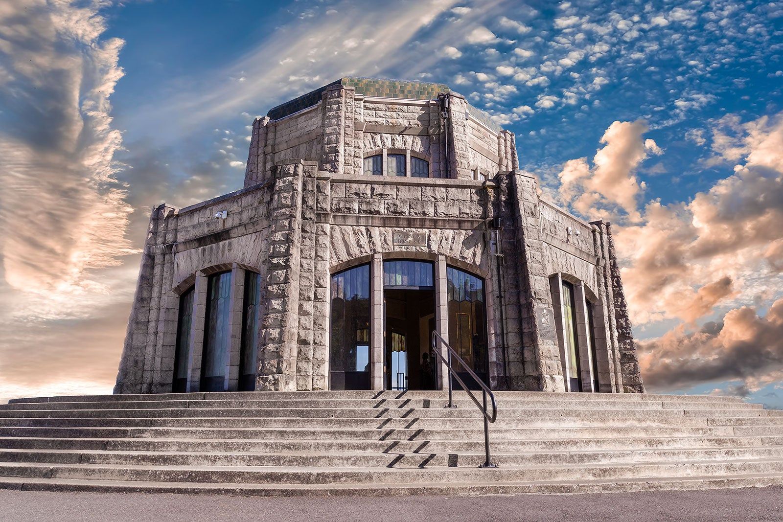 Museums in Portland at sunset.