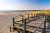 Walkway and sandy beach at Seacliff.