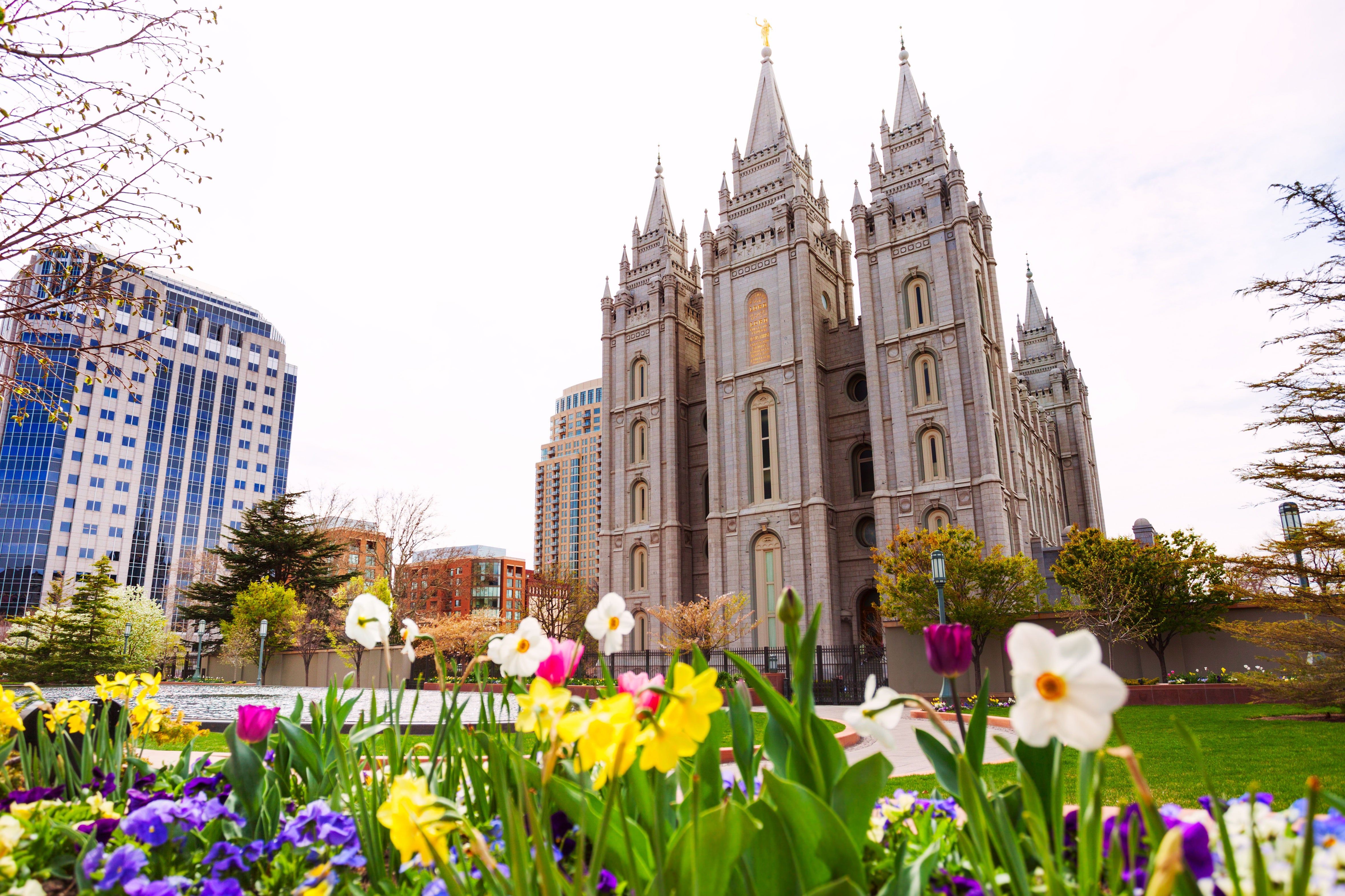 Mormon temple in Salt Lake City, Utah.