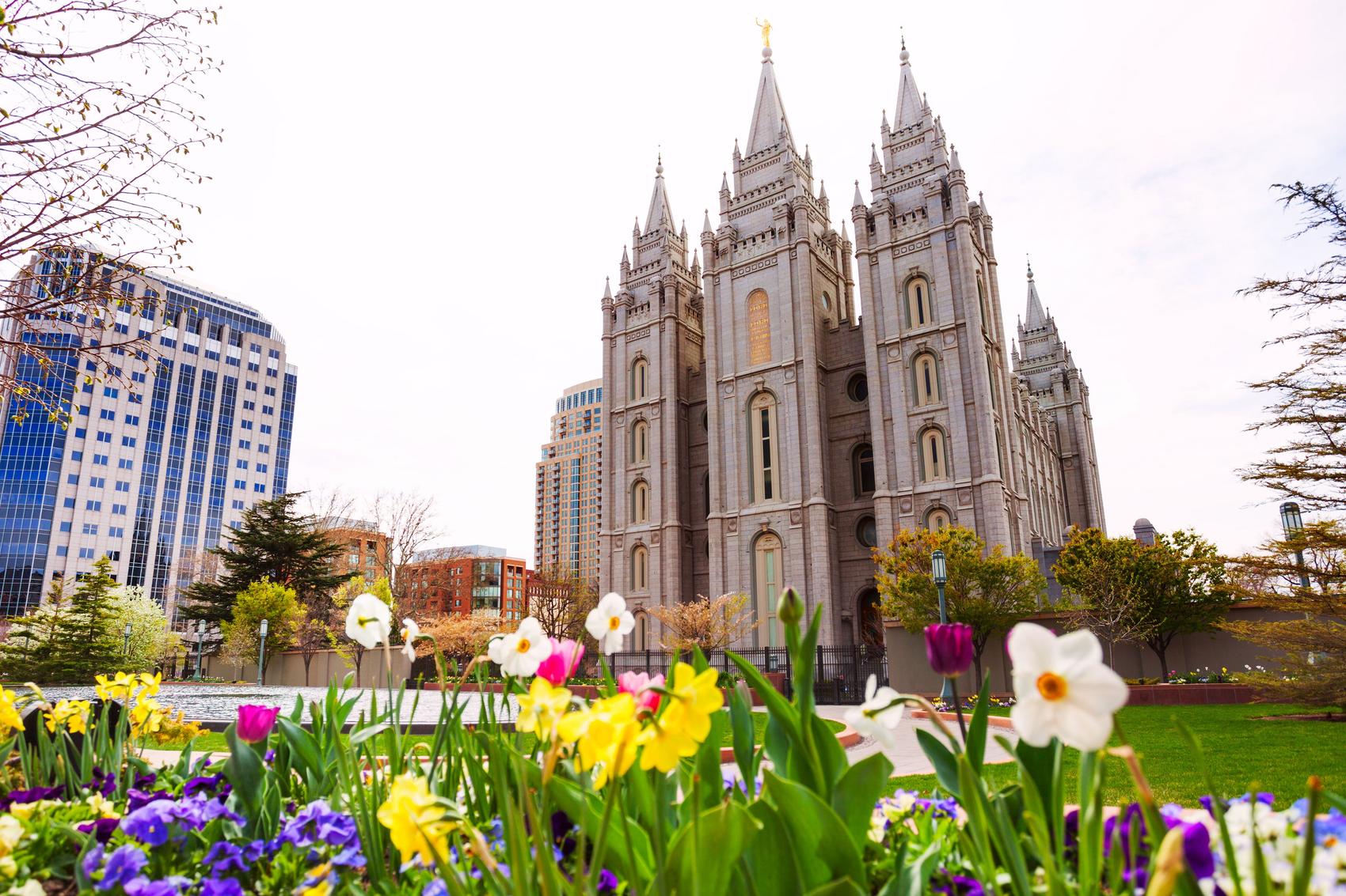 Mormon temple in Salt Lake City, Utah.