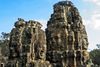 Some of the smiling stone-carved faces of Bayon Temple