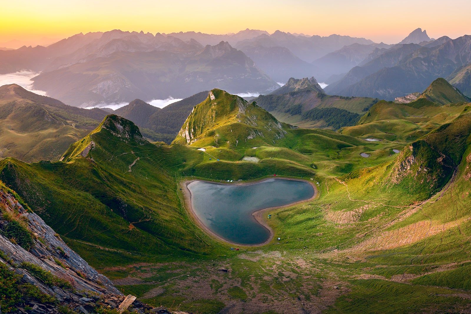 The French Pyrenees mountain view 