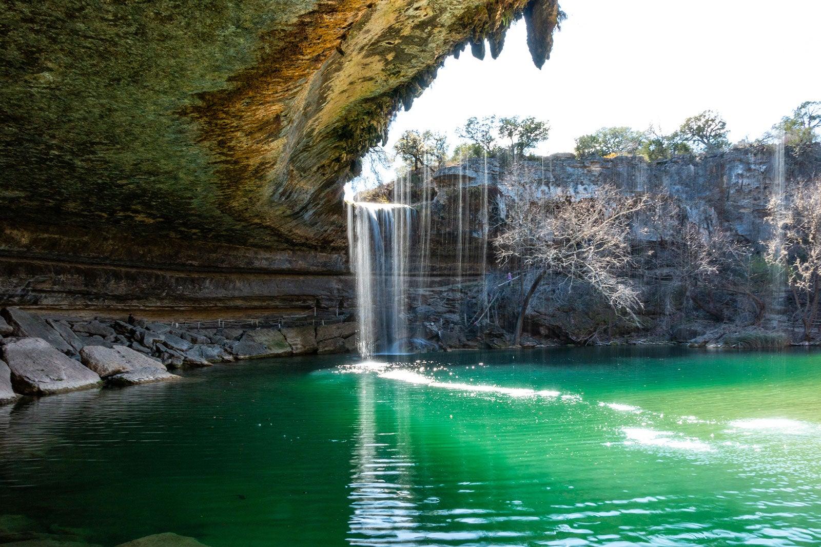 Swimming hole with a waterfall near Austin.