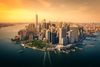 Manhattan aerial skyline