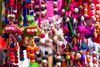 Rows of colorful toys.