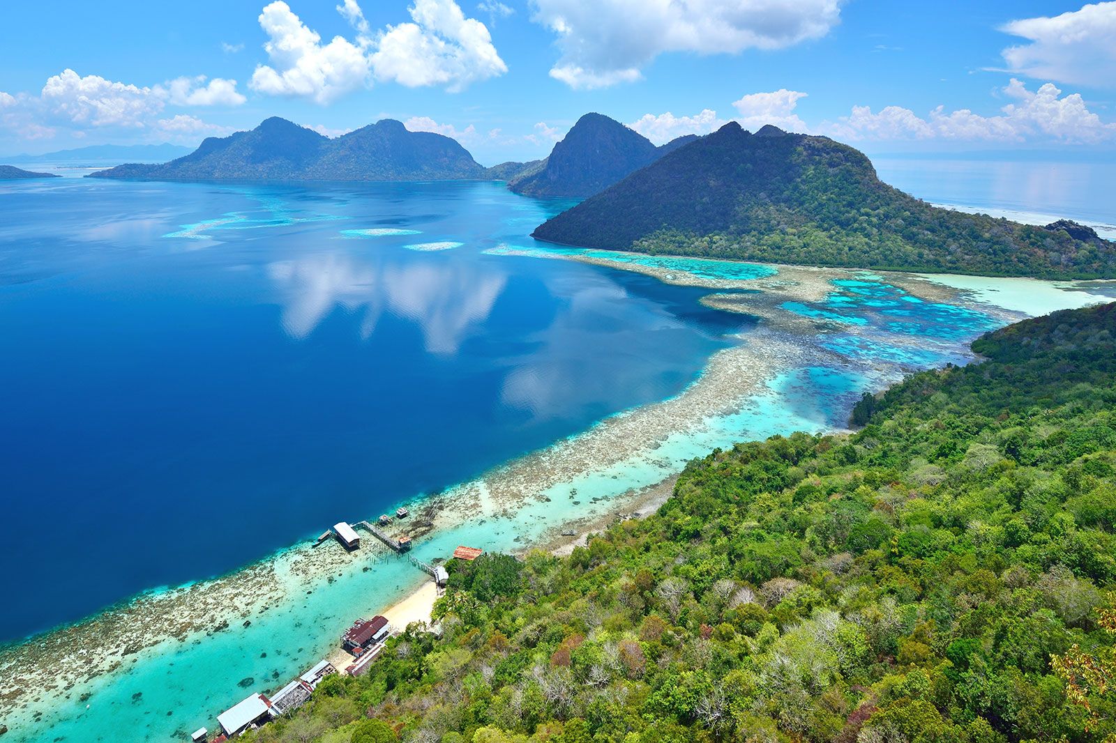 A beach and the ocean.