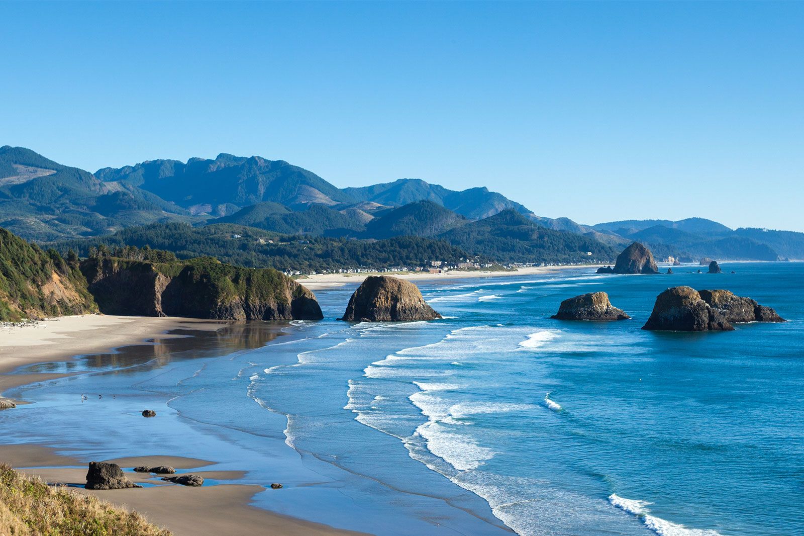 A beach with large rocks.