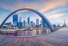 View of Perth from the Elizabeth Quay Bridge.