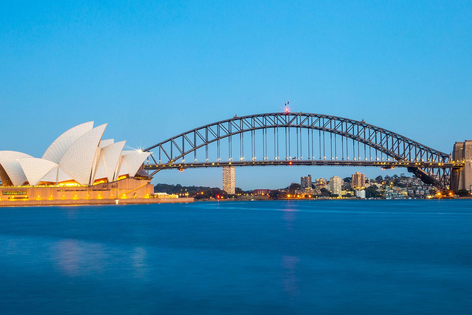 The Sydney Opera House and Harbour Bridge.