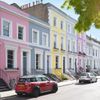 Pastel terraced homes in London