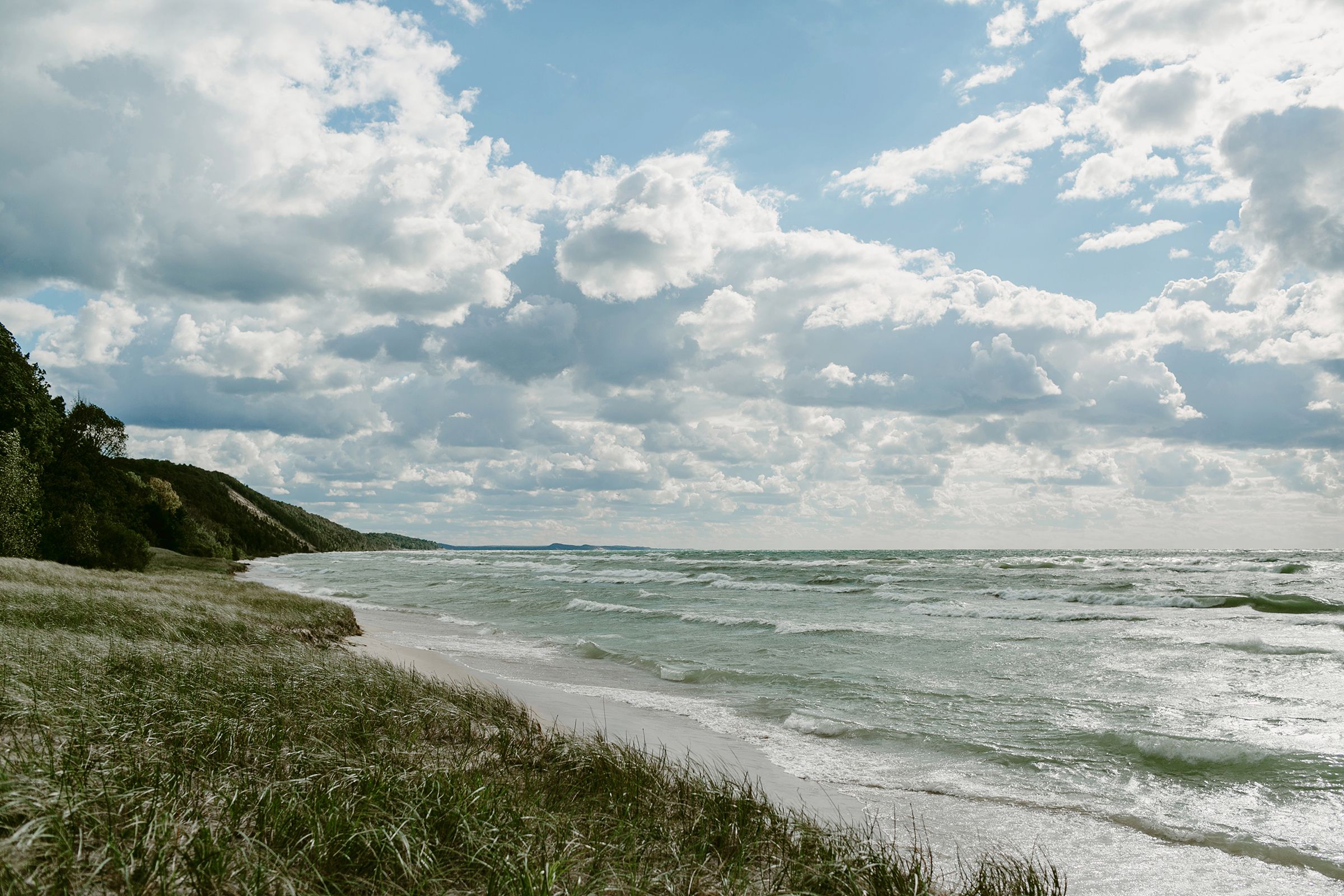 Windy day at Lake Michigan near Arcadia, Michigan