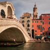 Rialto Bridge in Venice, Italy, the oldest crossing of the Grand Canal