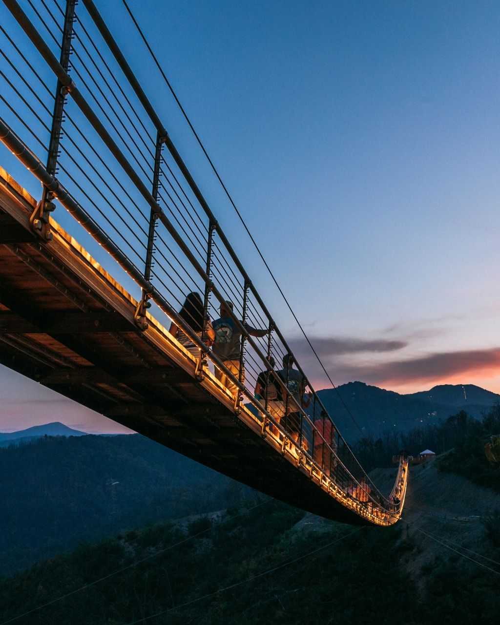 The SkyBridge, a pedestrian rope bridge in Gatlinburg, Tennessee