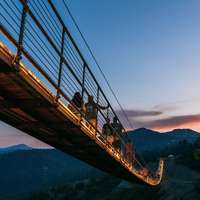 The SkyBridge, a pedestrian rope bridge in Gatlinburg, Tennessee