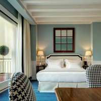 A double bedroom at Hotel Lungarno in Florence, Italy