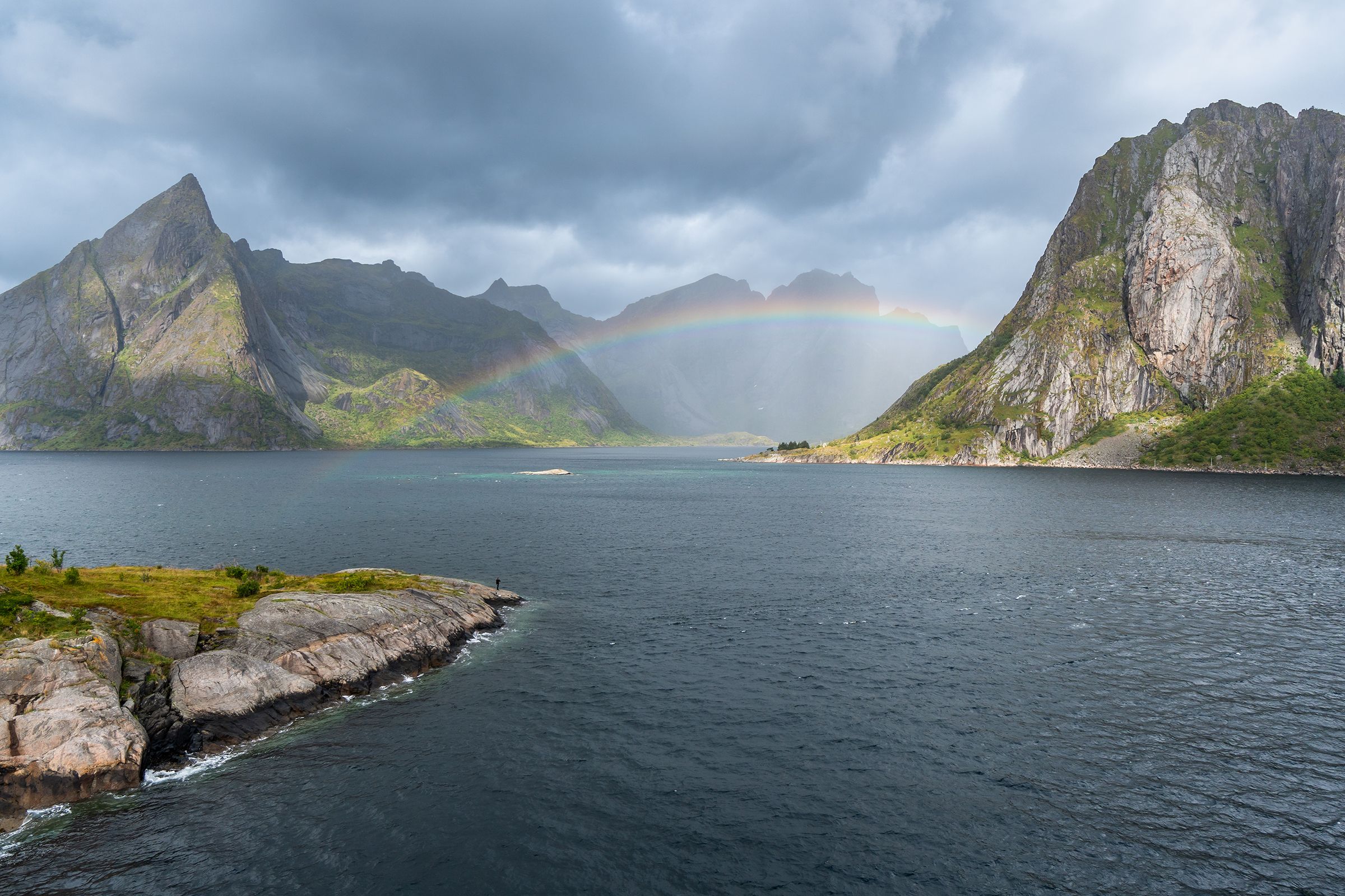Rainbow In Lofoten Islands' Hamnoy