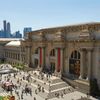 Visitors on the steps in front of The Metropolitan Museum of Art in New York