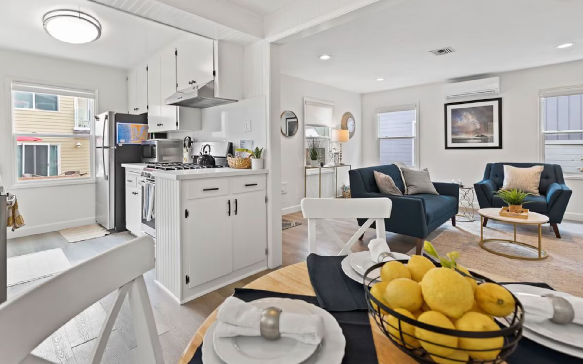 The living room of a Vrbo in Mission Beach