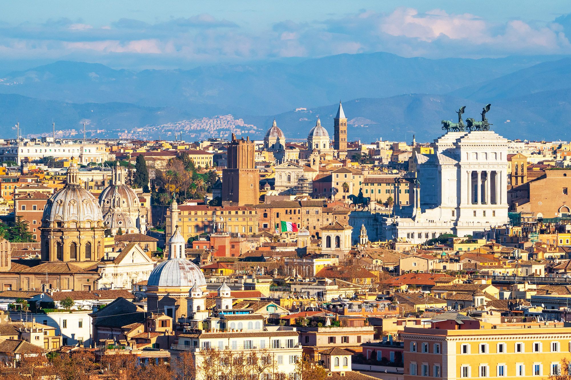 A view of the buildings in Rome from Janiculum hill.