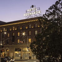 The exterior of Hotel Normandie in Koreatown, Los Angeles