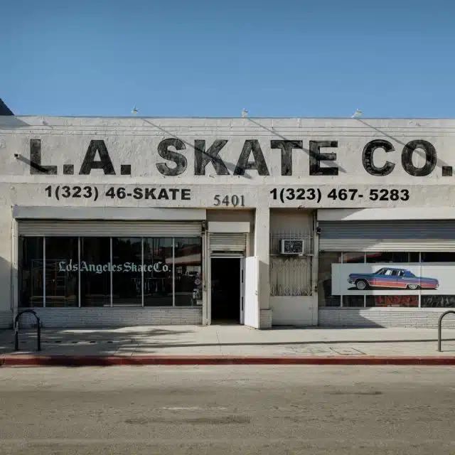 L.A. Skate Co's bold black and white frontage