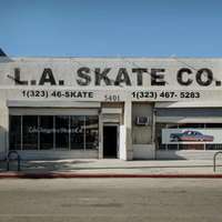 L.A. Skate Co's bold black and white frontage