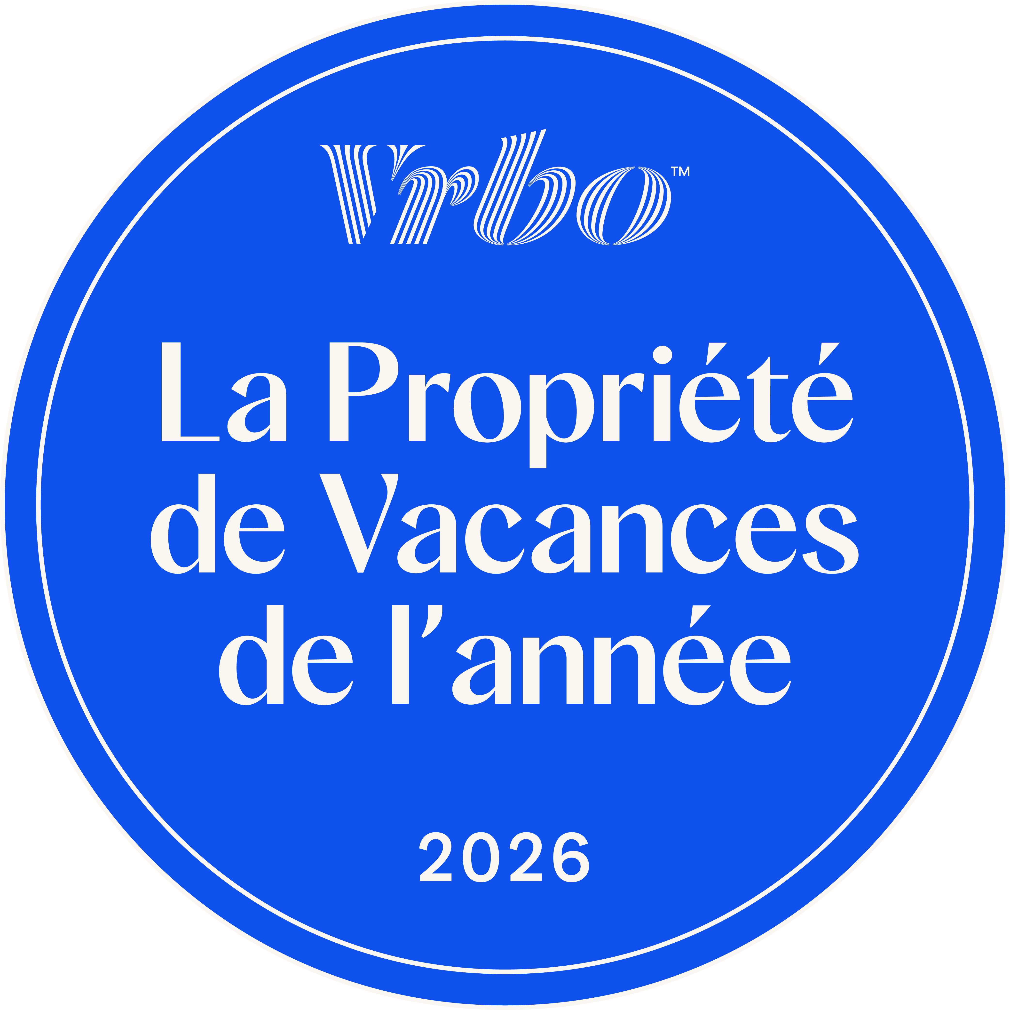 La Propriété de Vacances de l'Année 2026 Badge