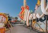 Huge neon signs in the outdoor gallery at the Neon Museum in Las Vegas, Nevada