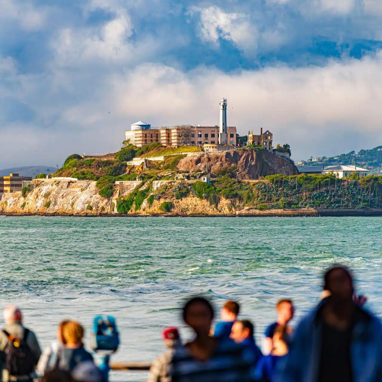 The former island prison of Alcatraz off the coast of San Francisco, California