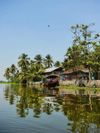 A houseboat on the waters of Alappuzha, India