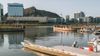 Exploring Tempe waterfront and urban landscape near Phoenix in Arizona with modern buildings and serene waters