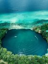 The turquoise waters of Cenote Negro in Bacalar, Mexico