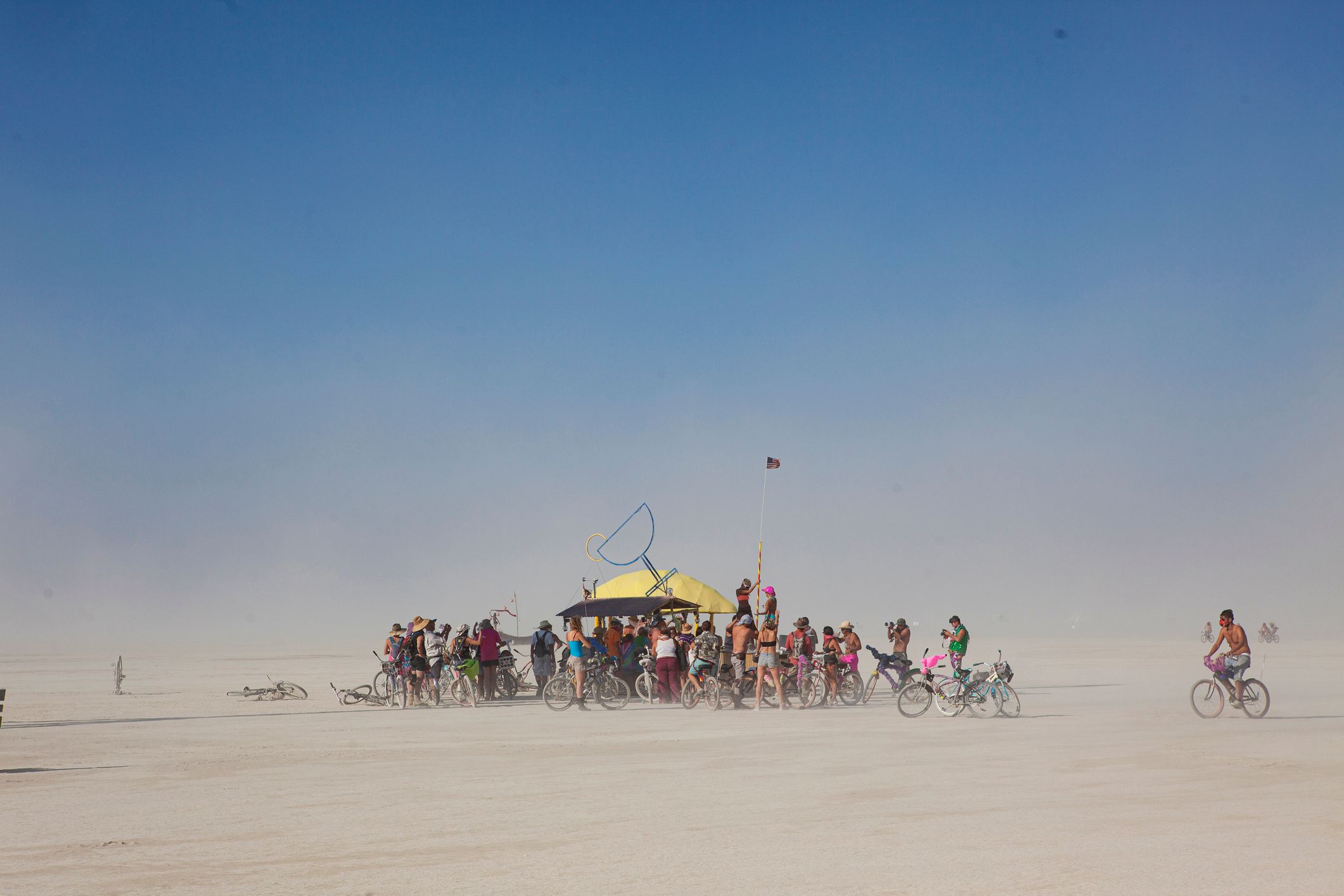 nevada's black rock desert with camping tent
