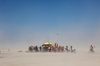 nevada's black rock desert with camping tent