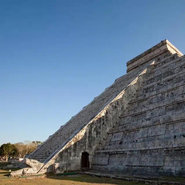 Spot the serpentine shadow on the Temple of Kukulkan