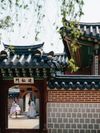 The ornate gateway and roofs at Gyeongbokgung Palace, Seoul