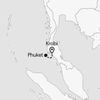 A map showing Krabi and Phuket in Thailand