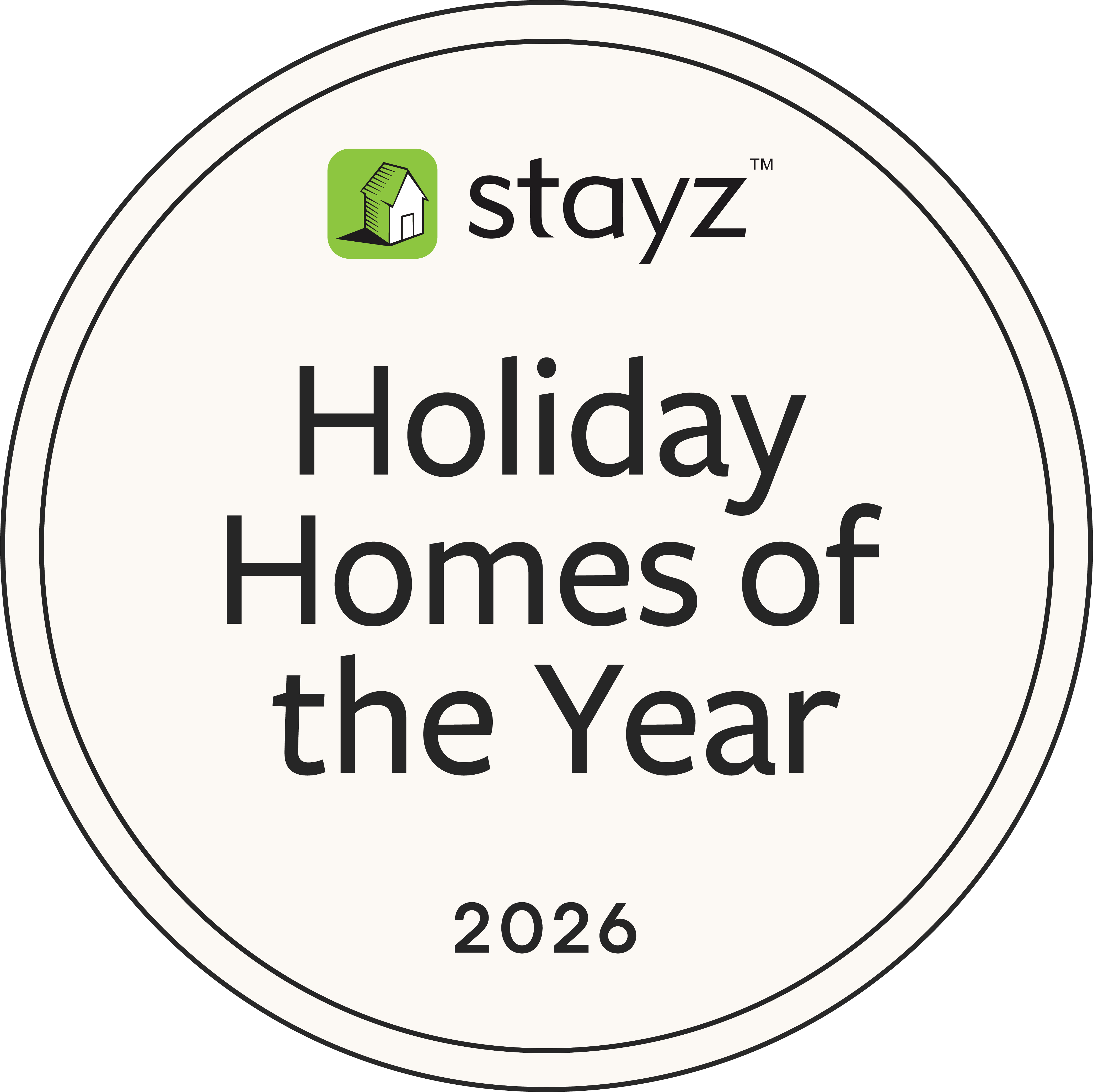Stayz Holiday Homes of the Year 2026 Badge