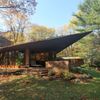 The triangular awning of the Palmer House, by Frank Lloyd Wright