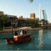 A traditional dhow boat on the waterways of Dubai