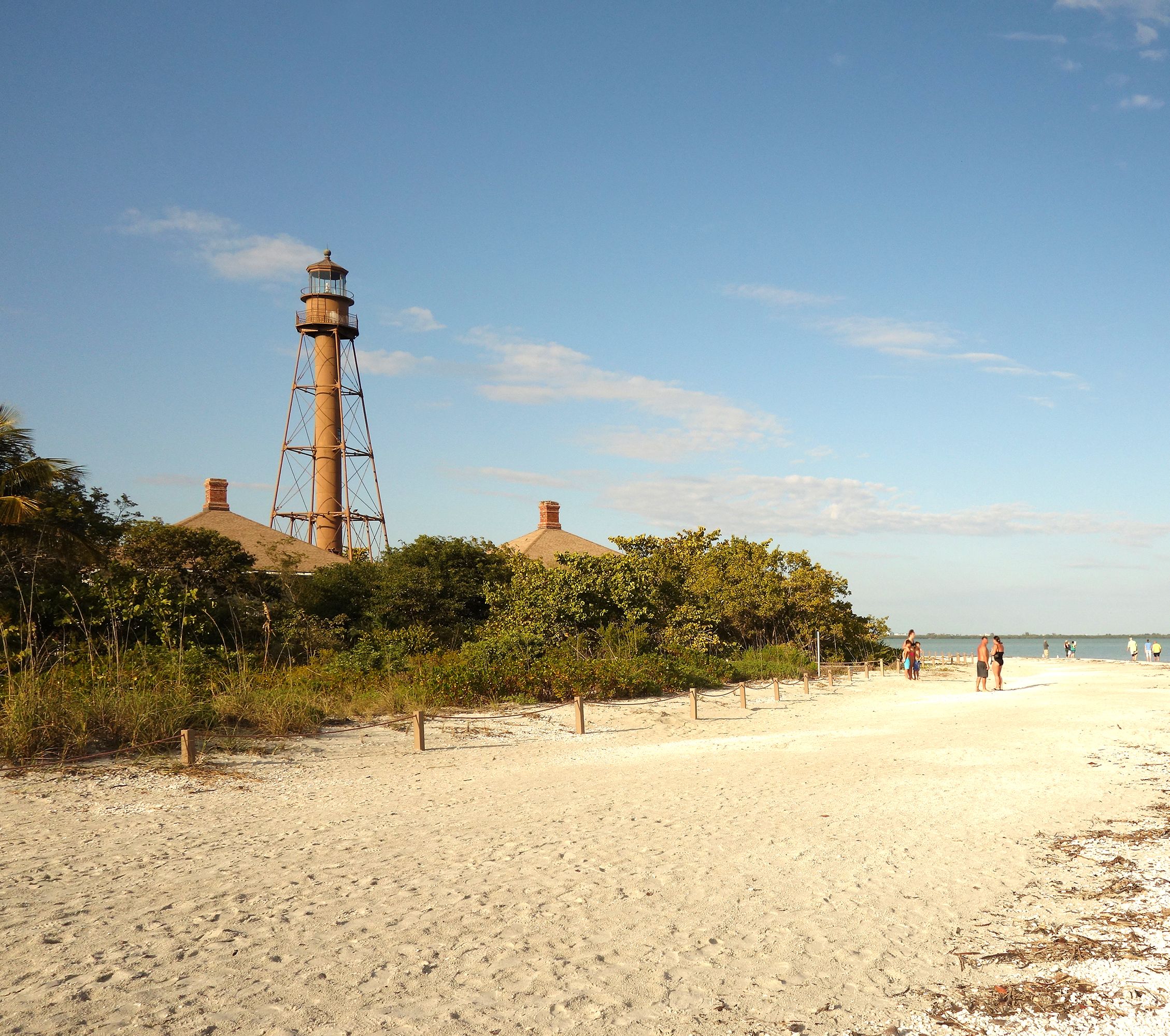 The historic Sanibel Island Lighthouse located at Lighthouse Beach Park on Sanibel Island, Florida.