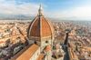 Aerial view of the Brunelleschi’s dome at the cathedral in Florence, Italy.