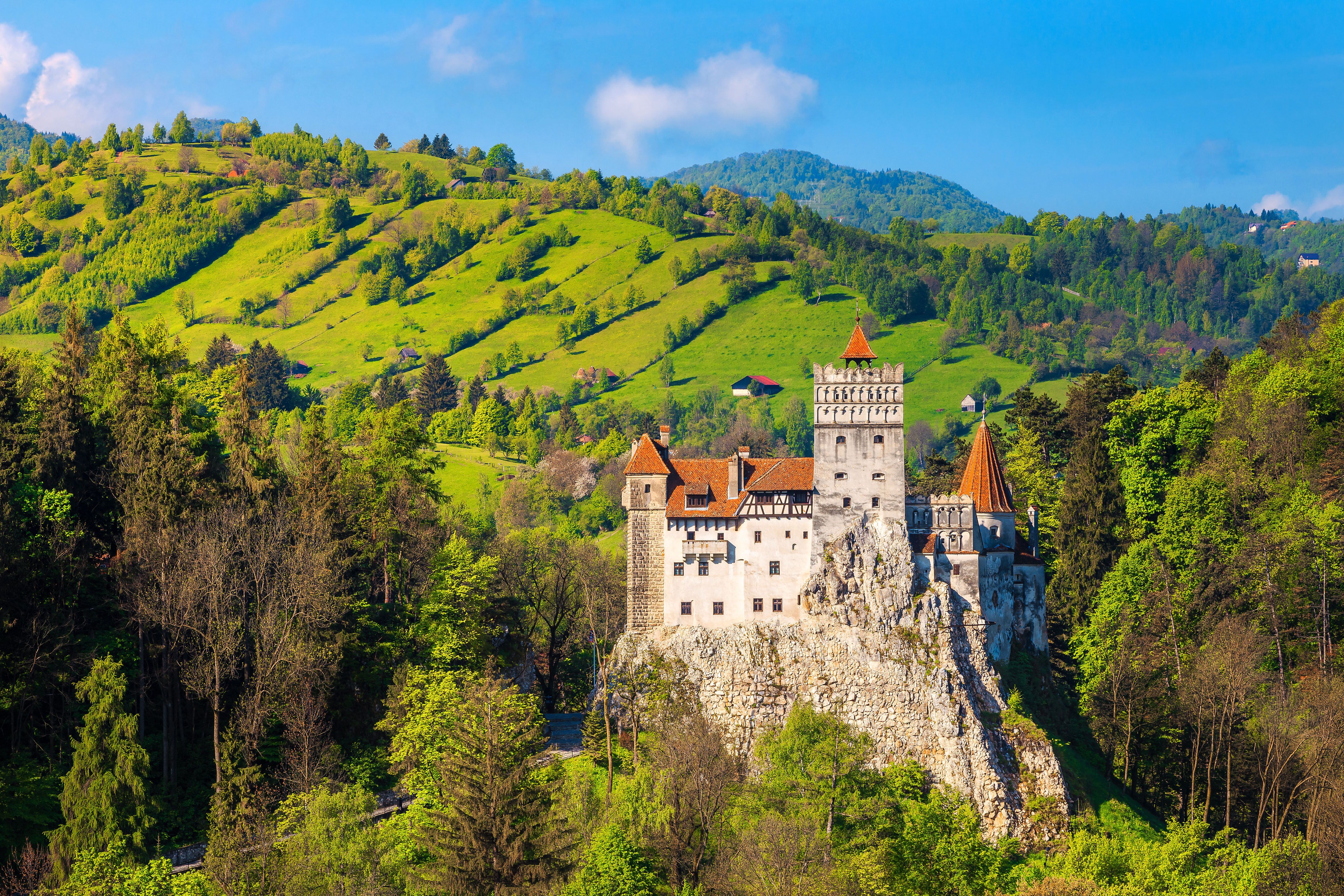 Spectacular Dracula castle near Brasov, Bran, Transylvania, Romania