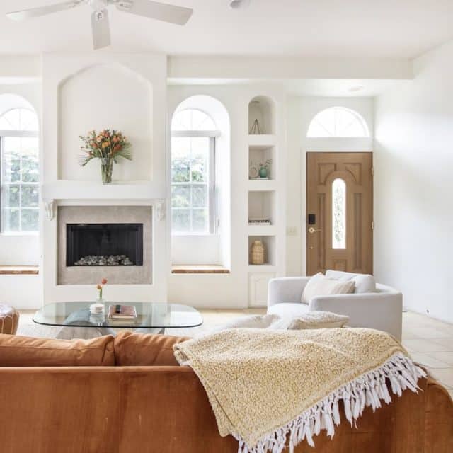 A Vrbo living room filled with natural light, designed with relaxing tones