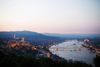 Budapest’s lights tracing the curves of the Danube