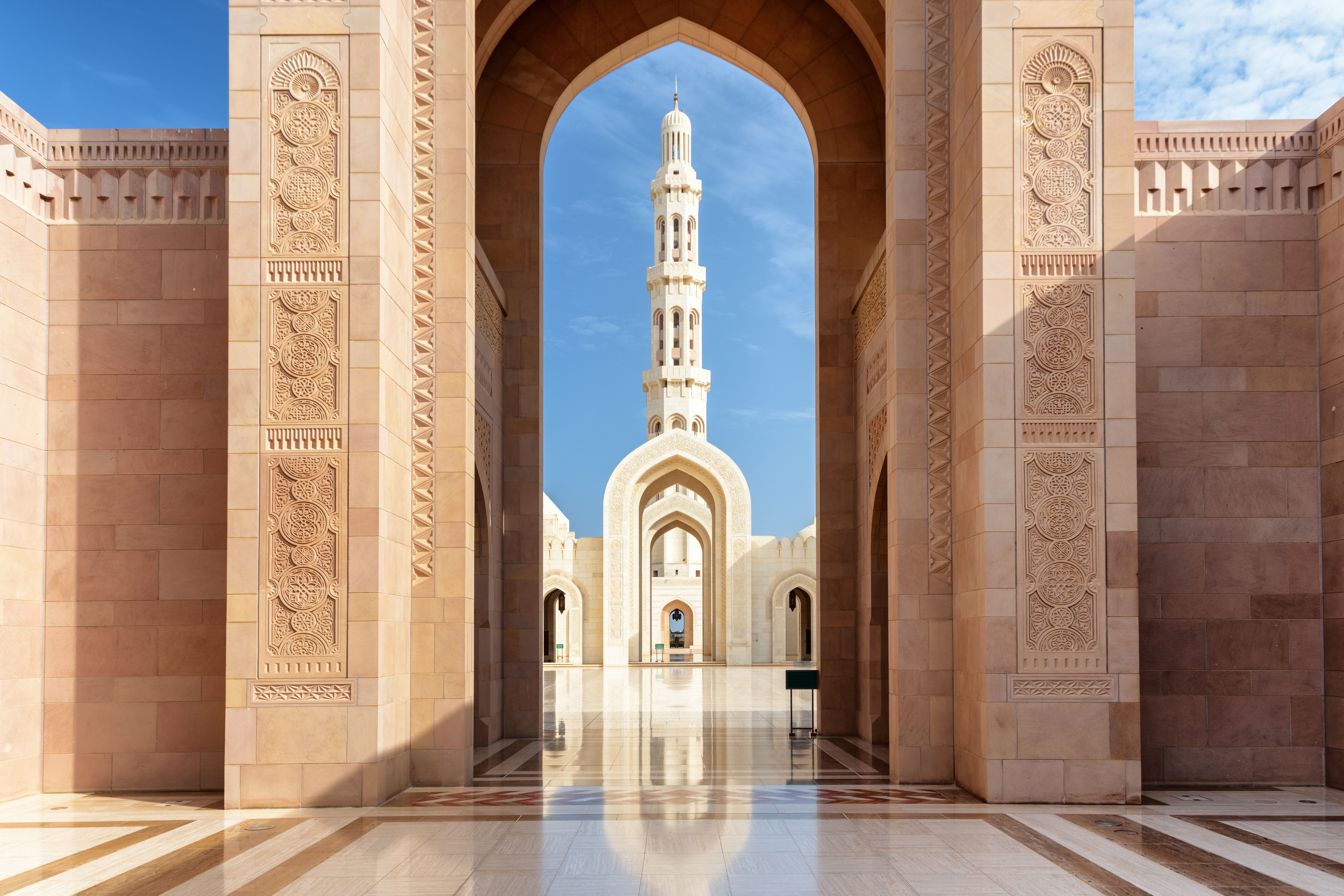 Immerse yourself in Omani culture at the Sultan Qaboos Grand Mosque