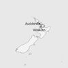 A map showing Waikato and Auckland in New Zealand