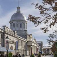 The grand, domed 19th-century Bonsecours Market, in Montreal