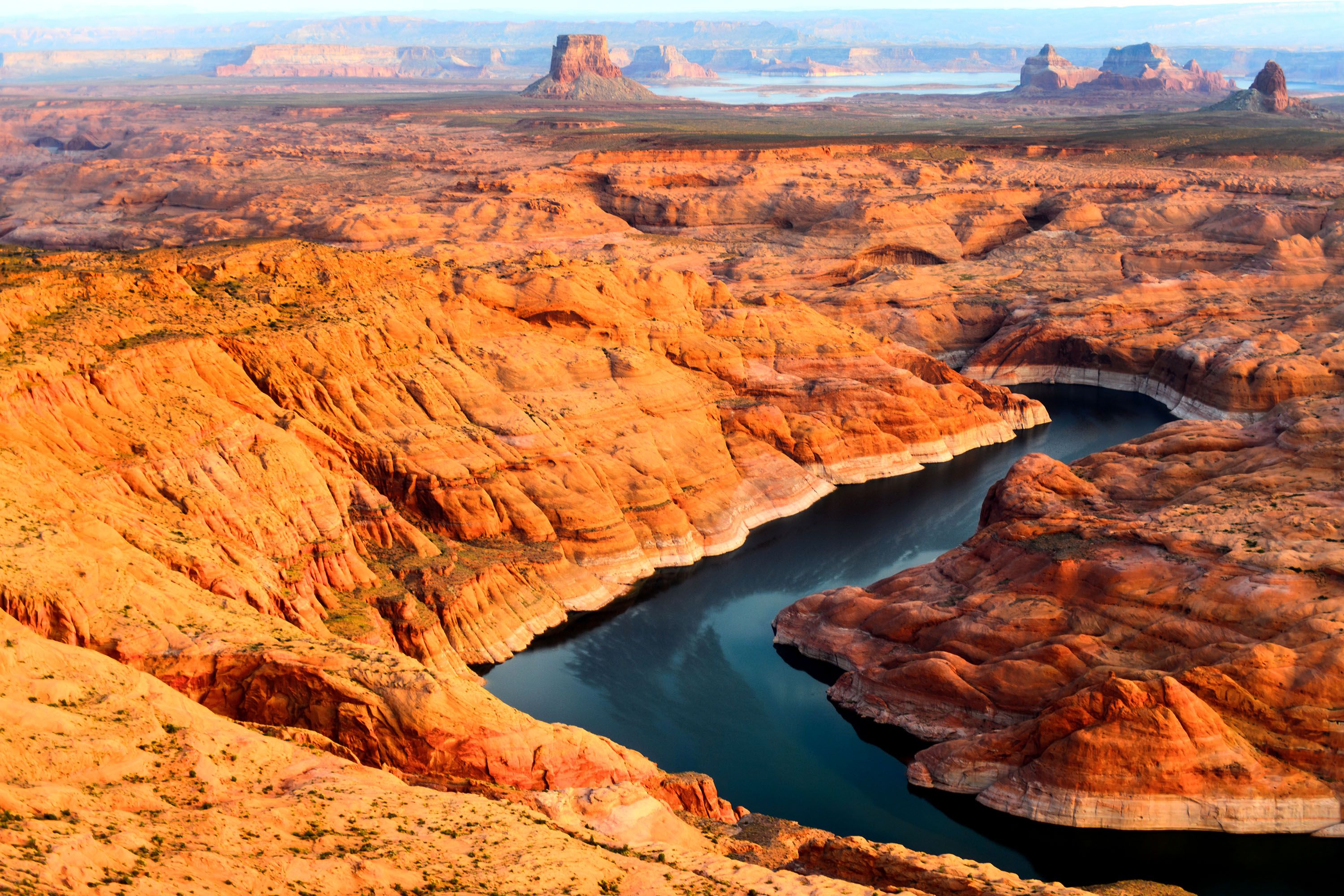 A river snaking in a canyon.