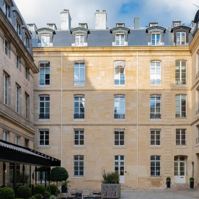 Place de Valois, a square of grand five-story townhouses in Paris, France